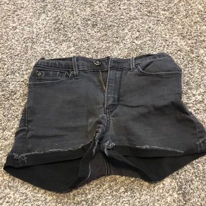 Black jean shorts